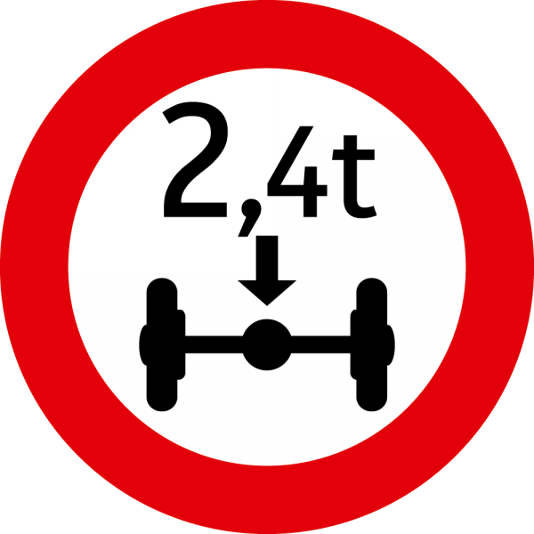§52/9d Fahrverbot für Fahrzeuge mit über ....t Achsdruck URP I Scotchlite Typ1 | Umrandungsprofil I