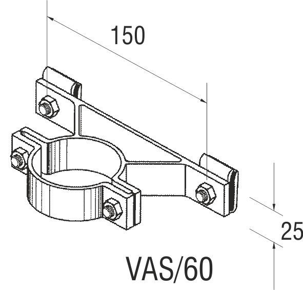 Lasche für einseitige Befestigung Type VAS/60