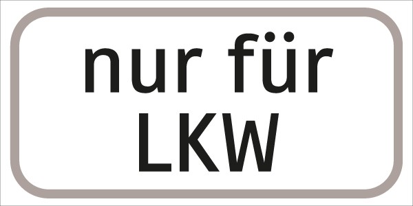 §54/5 Zusatztafel nur für LKW