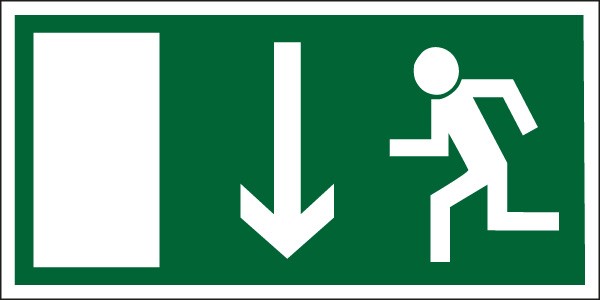 Fluchtwegschild gerade 400x200/1.5mm