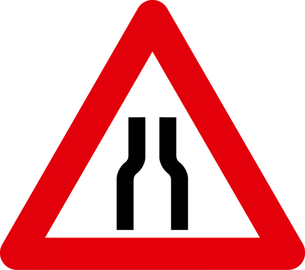 §50/8a Fahrbahnverengung beidseitig flach Scotchlite Typ1 | Flach