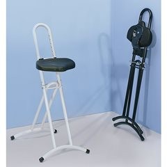 Stehhilfe mit drehbarem Sitz, Höhenverstellbereich von 610 - 860 mm, schwarz.