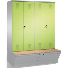 EVOLO Garderobenschrank, zueinander schlagende Türen, mit Aufbewahrungsbox, 4 Ab