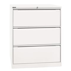 Hängeregistraturschrank, 2-bahnig, 3 Schübe, DIN A4, verkehrsweiß.