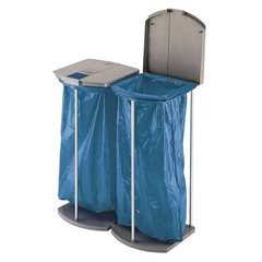 Müllsackständer mit 250 blauen Wertstoffsäcken, ProfiLine MSS XXXL, 2 x 120 l, HxBxT 1000 x 880 x 45