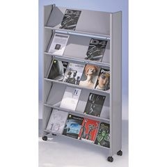 Design-Prospektständer, für 20 x DIN A4, silber / silber.