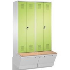 EVOLO Garderobenschrank, zueinander schlagende Türen, mit Aufbewahrungsbox, 4 Ab