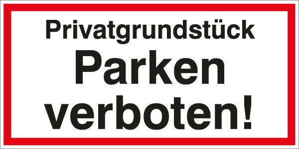 Hinweisschild Privatgrundstück P. 400x200/1.5mm