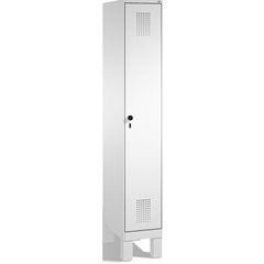 EVOLO Garderobenschrank, mit Füßen, 1 Abteil, Abteilbreite 300 mm, lichtgrau.
