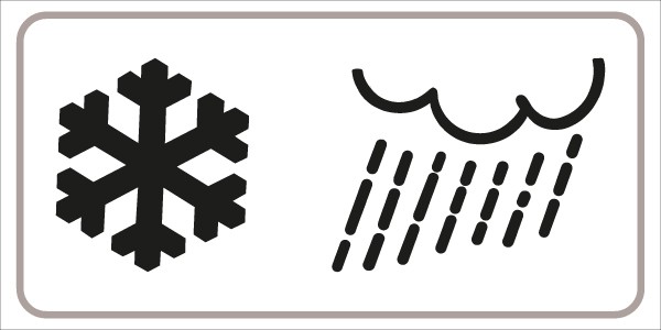 §54/5 Schnee + Regen | flaches Verkehrszeichen
