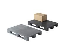 EURO-Kunststoffpalette, mit Rand, Oberdeck geschlossen, grau, ab 10 Stk.