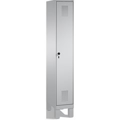 EVOLO Garderobenschrank, mit Füßen, 1 Abteil, Abteilbreite 300 mm, weißaluminium