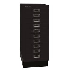 MultiDrawer™ 29er Serie, mit Sockel, DIN A4, 10 Schubladen, schwarz.