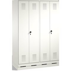 EVOLO Garderobenschrank, zueinander schlagende Türen, 4 Abteile, Abteilbreite 30