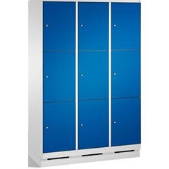 EVOLO Fächerschrank, mit Sockel, 3 Abteile, je 3 Fächer, Abteilbreite 400 mm, li