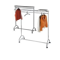 Reihengarderobenständer, HxBxT 1750 x 1490 x 560 mm, schwarz.