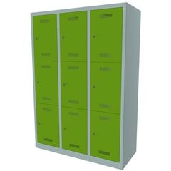 MonoBloc™ Schließfachschrank, 3 Fächer je Abteil, Breite 1200 mm, 3 Abteile, 9 F
