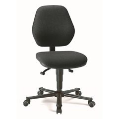 Arbeitsstuhl, Permanentkontakt, mit Rollen, Stoffbezug.