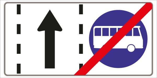 §53/25a Ende des Fahrstreifens für Omnibusse