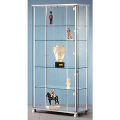 Präsentations-Vitrine, 2 Drehflügeltüren, 4 Dekorfüße.