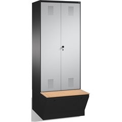 EVOLO Garderobenschrank, zueinander schlagende Türen, mit Aufbewahrungsbox, 2 Ab
