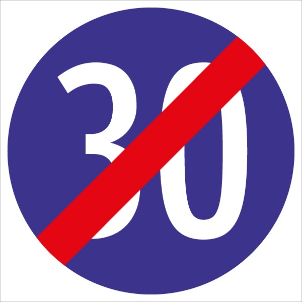 §52/19a Ende der vorgeschriebenen Mindestgeschwindigkeit | flaches Verkehrszeichen