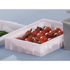 Kunststoff-Stapelbehälter, Volumen 10 l, Außenmaße LxBxH 445 x 345 x 90 mm, natur, ab 10 Stk.