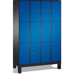 EVOLO Fächerschrank, mit Füßen, 4 Abteile, je 3 Fächer, Abteilbreite 300 mm, sch