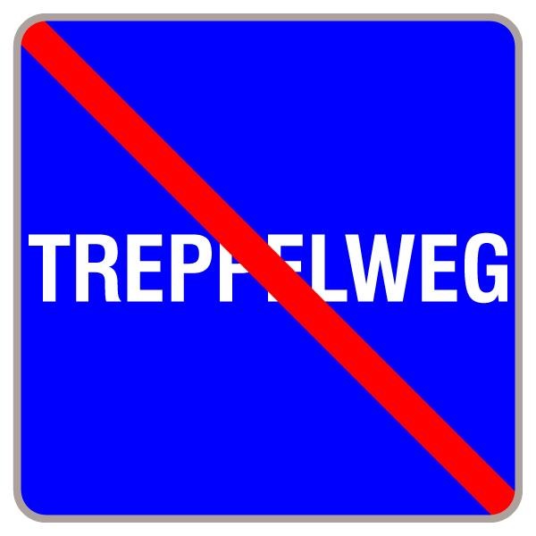 Treppelweg Ende | flaches Verkehrszeichen