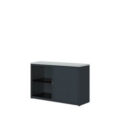 Querrollladenschrank, HxBxT 830 x 1200 x 432 mm, Kunststoffplatte, 1 Fachboden,