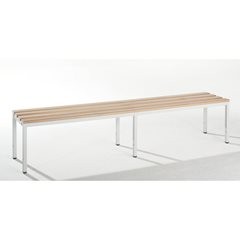 Umkleidebank, einseitig, Buchenholz-Leisten, Länge 1500 mm.