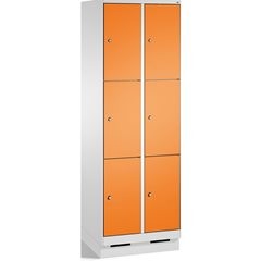 EVOLO Fächerschrank, mit Sockel, 2 Abteile, je 3 Fächer, Abteilbreite 300 mm, li