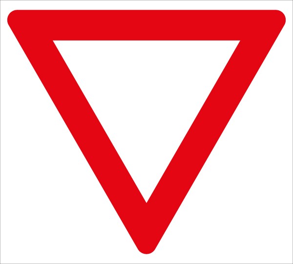 §52/23 Vorrang geben | flaches Verkehrszeichen