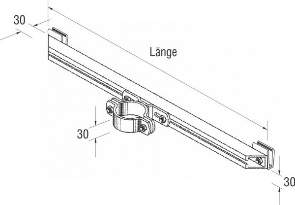 Lasche FKS/60/C62 C-Profil mit Klemmteilen und Lasche F1