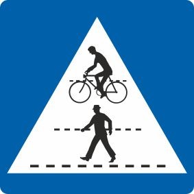 §53/2c Kennzeichnung eines Schutzwegs und einer Radfahrerüberfahrt | flaches Verkehrszeichen