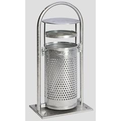 Kombiascher mit Rohrbogen und Dach, Volumen 65 l, BxHxT 580 x 1160 x 380 mm, feuerverzinkt.