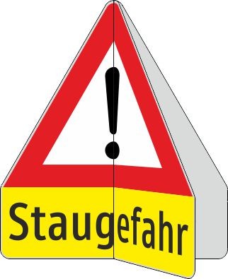 Klapptafel Staugefahr" | flache Ausführung"