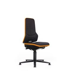 NEON Arbeitsdrehstuhl ESD, Gleiter, Synchronmechanik, Stoff, Flexband orange.