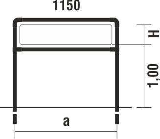 Rohrrahmen Type GA-1 für Tafelformat 1150x250mm