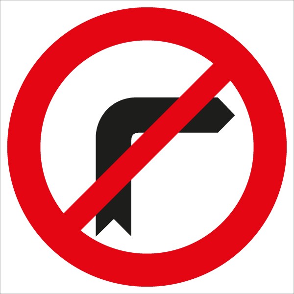 §52/3b Einbiegen nach rechts verboten | flaches Verkehrszeichen