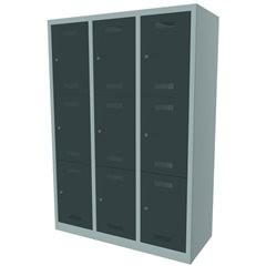 MonoBloc™ Schließfachschrank, 3 Fächer je Abteil, Breite 1200 mm, 3 Abteile, 9 F