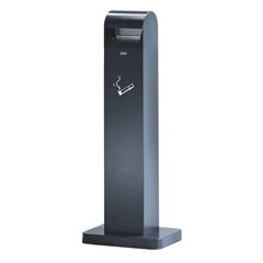 Aschersäule aus Stahlblech, Volumen 12,5 l, anthrazit, HxBxT 1045 x 405 x 260 mm.