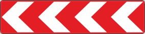 Richtungstafel rot/weiß