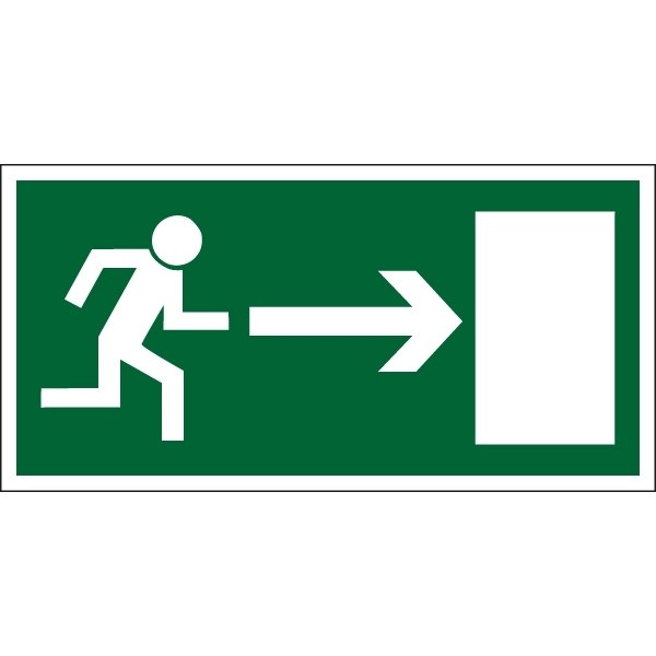 Fluchtwegschild nach rechts 200x100/1.5mm