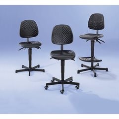 Arbeitsdrehstuhl, gepolstert mit PU-Schaum, Gasfeder-Höhenverstellung, mit Bremsrollen, Höhenverstel