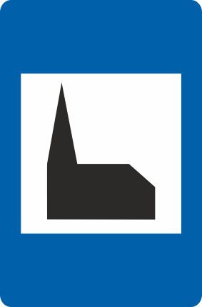 §53/3a Gottesdienste | flaches Verkehrszeichen