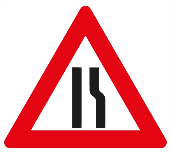 §50/8c Fahrbahnverengung rechtsseitig | flaches Verkehrszeichen