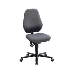 Arbeitsstuhl, Synchronmechanik, mit Rollen, Stoffbezug.