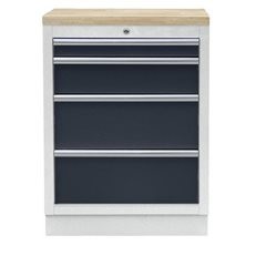 Schubladen-Unterschrank, mit 4 Schubladen, HxBxT 910 x 680 x 460 mm.