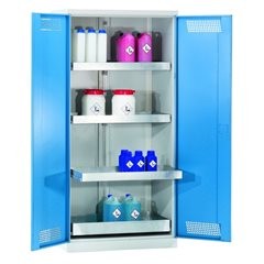 Umweltschrank, 4 ausziehbare Wannenböden, Breite 1200 mm.